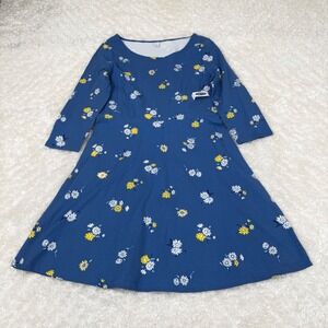 Old Navy Women's NWT L large Blue Floral A Line Boho Dress Hippie Casual